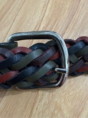 Braided Leather Men’s Belt - Black, Olive & Brown
